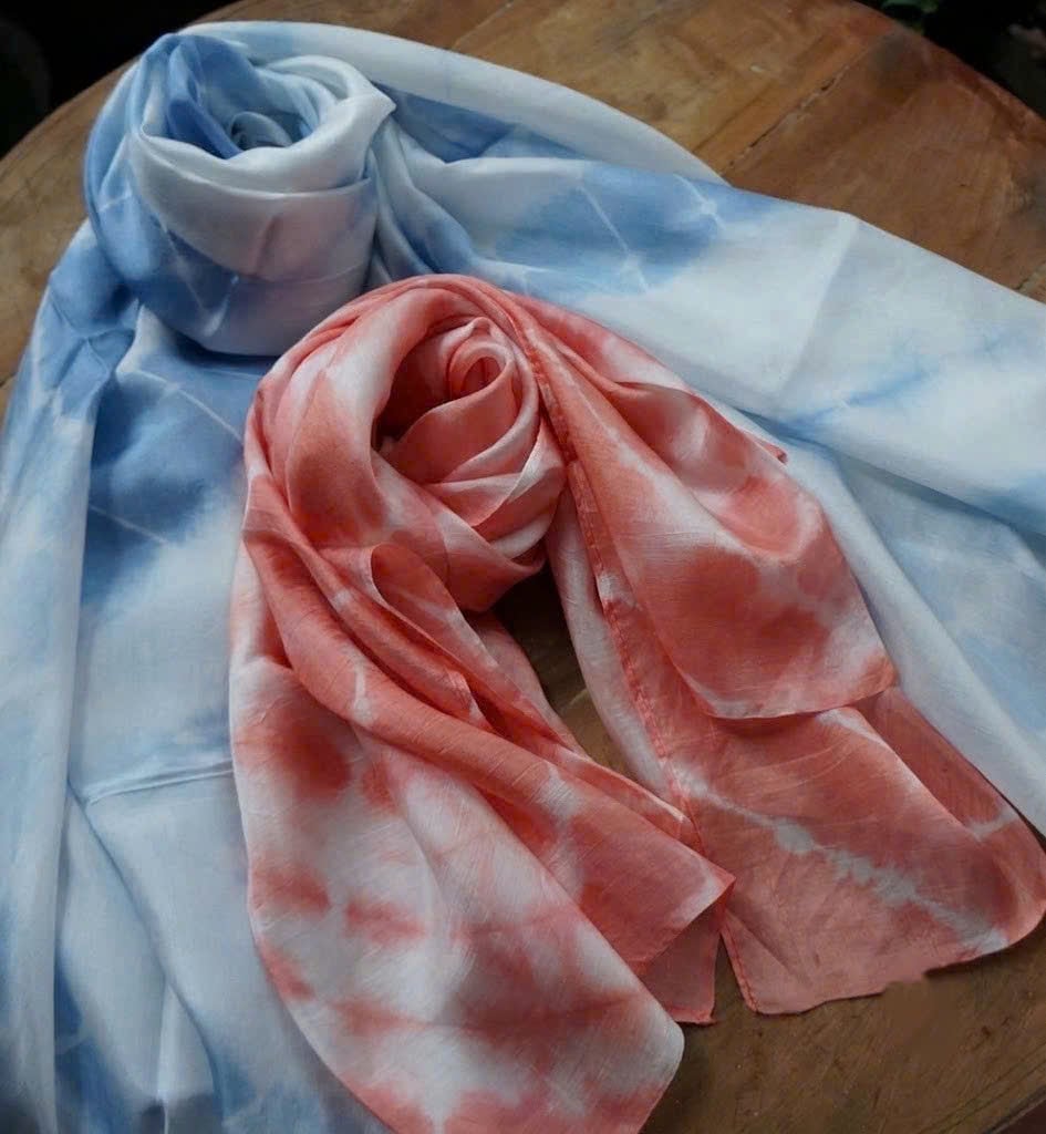 Khăn lụa dài, Hoa Tiến/ Hoa Tien Handwoven Long Silk Scarf