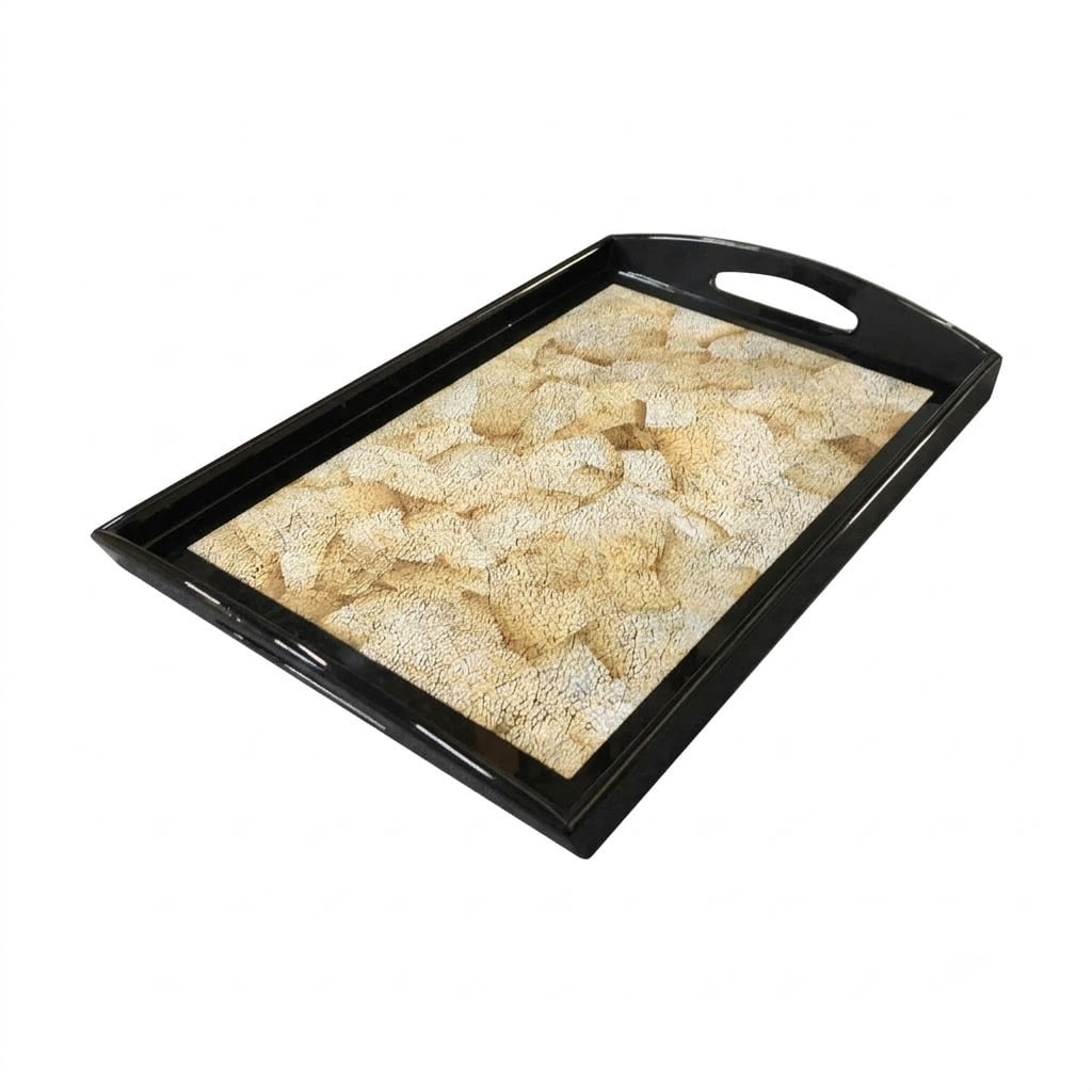 Khay chữ nhật sơn mài, màu sắc ngẫu nhiên / 
Rectangular Lacquer Tray, Assorted Colors