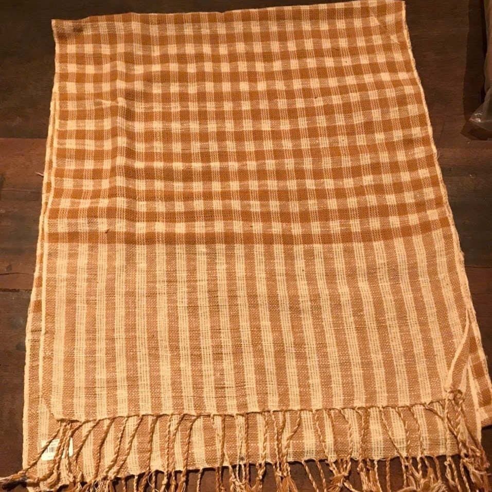 Khăn bông kẻ sọc, Hoa Tiến/ Hoa Tien Handwoven Striped Cotton Scarf