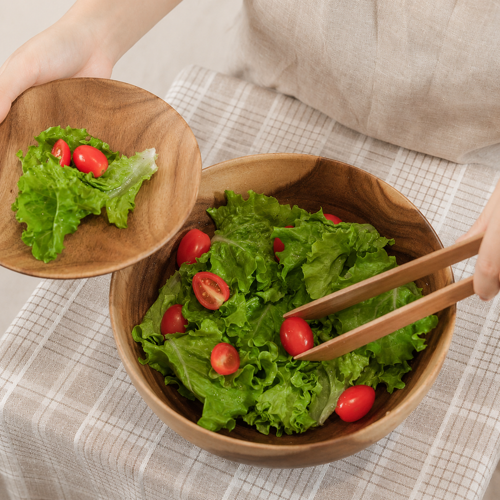 Bát salad gỗ keo nhỏ