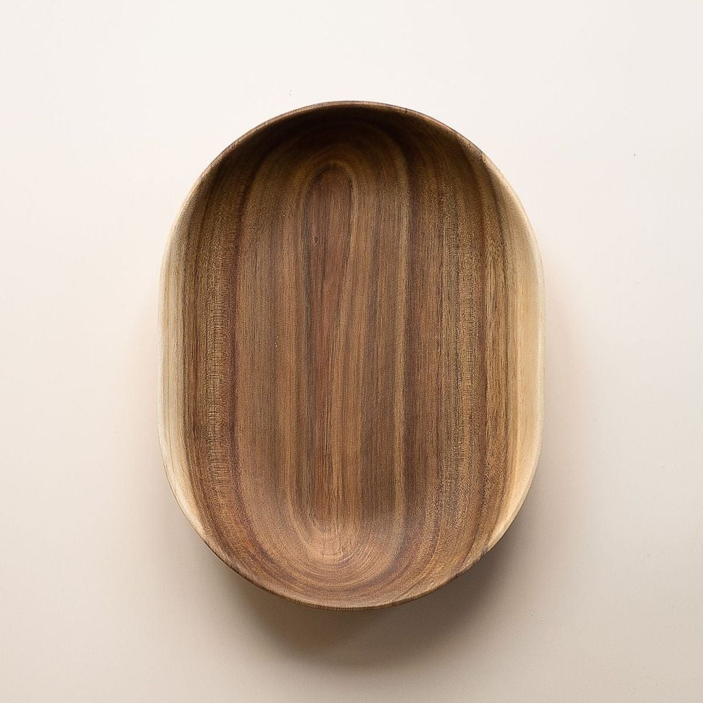 Bát Oval Thấp Gỗ Keo lớn
