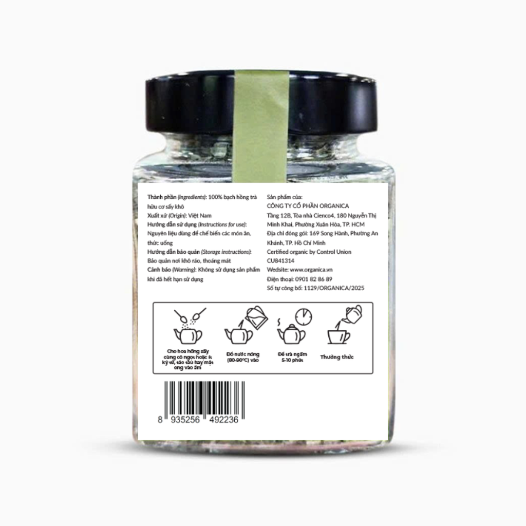 Bạch hồng trà sấy hữu cơ Mùa / Organic dried rose
