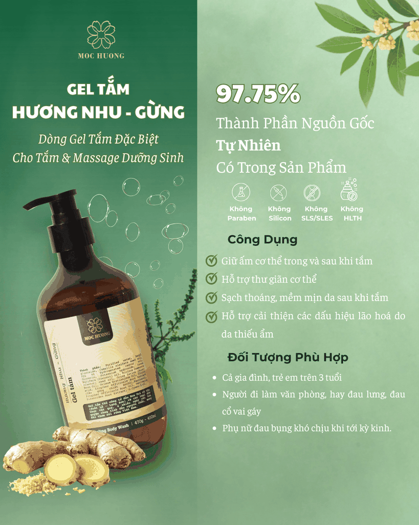 Gel tắm Hương nhu - Gừng