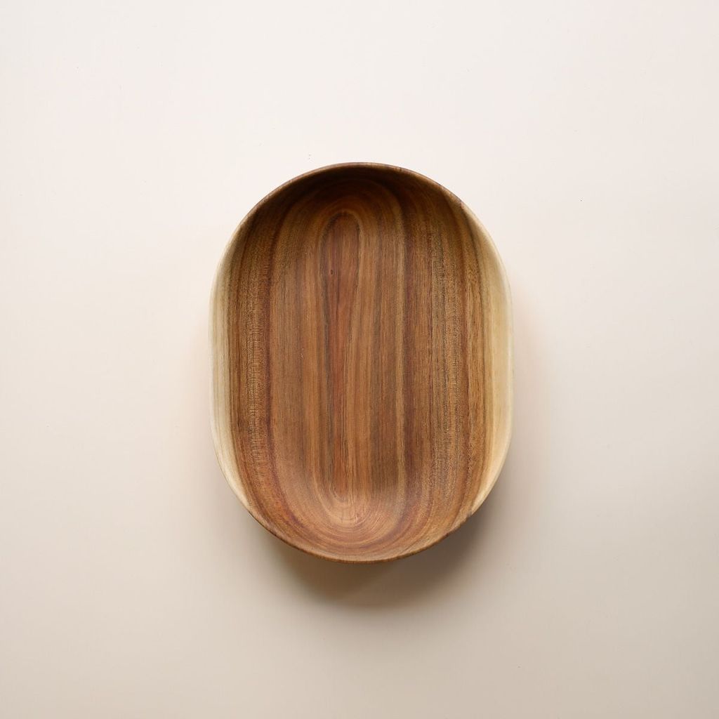 Bát Oval Thấp Gỗ Keo lớn