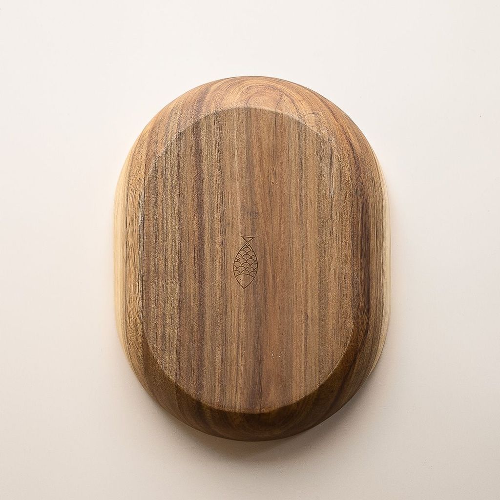 Bát Oval Thấp Gỗ Keo lớn