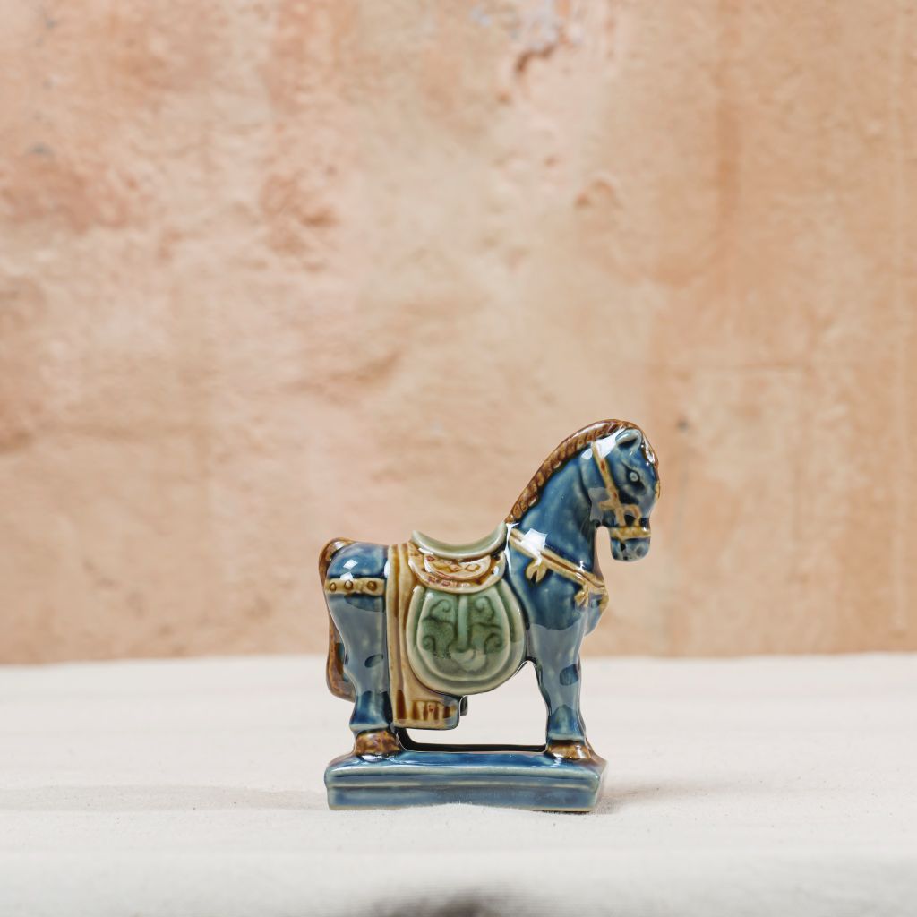 Ngựa cổ điển nhỏ lục/lam(10x5x10cm)