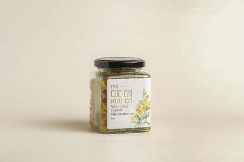 Trà hữu cơ hoa cúc chi, Ninh Bình 20gr (Hộp thủy tinh)