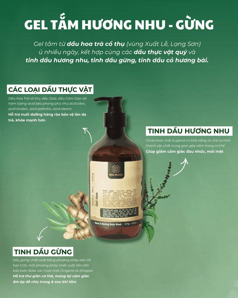 Gel tắm Hương nhu - Gừng