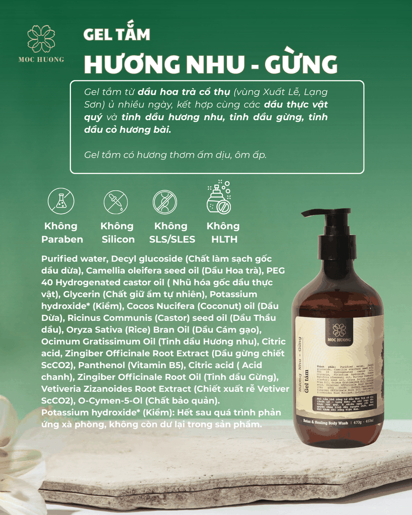 Gel tắm Hương nhu - Gừng