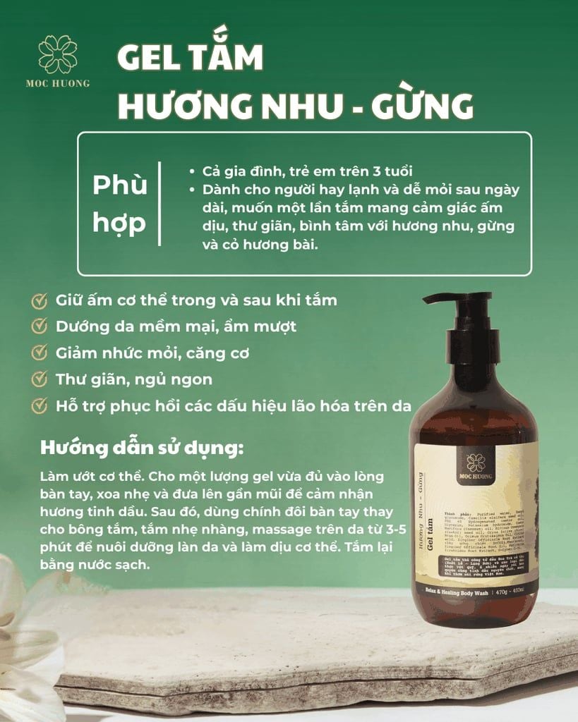 Gel tắm Hương nhu - Gừng