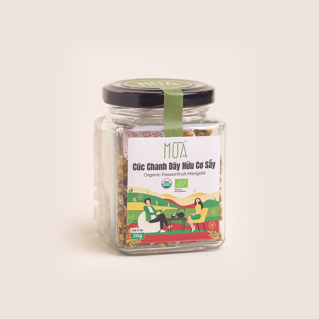 Hoa cúc chanh dây sấy hữu cơ Mùa / Organic Chrysanthemum tea with passion fruit notes