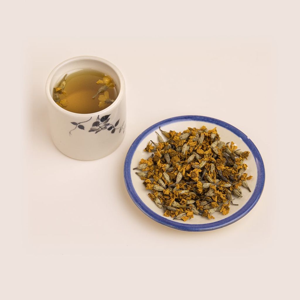 Hoa cúc chanh dây sấy hữu cơ Mùa / Organic Chrysanthemum tea with passion fruit notes
