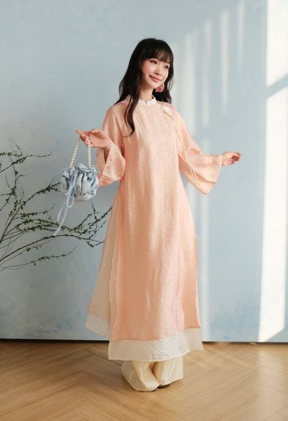  Áo Dài Hồng Đào 