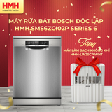  Máy Rửa Bát Độc Lập Bosch SMS6ZCI02P - Series 6 - Sấy Zeolith - Home Connect 