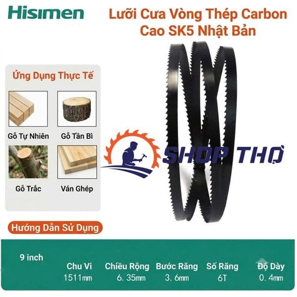  Lưỡi cưa vanh cho máy Hisimen H0156 , Allwin ADJ 230(1511x6.35x6T) 