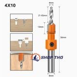  Mũi khoan 2 tầng kèm roa 4*10 