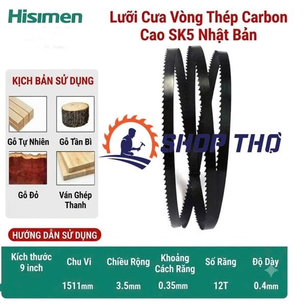  Lưỡi cưa vanh cho máy Hisimen H0156 , Allwin ADJ 230(1511x3.5x12T) 