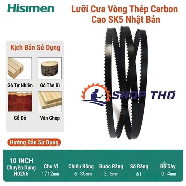  Lưỡi cưa vanh Hisimen H0256 (1712x6.35x6T) 