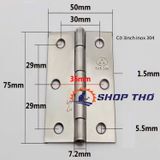  Bản lề lá inox 304 cỡ 3inch 