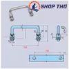  Tay kéo chữ U inox 304 khớp gấp 90 độ 150x9x55mm 