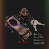  Bộ khóa gài có chìa WITLANG , ổ khóa tủ, khóa hộp dụng cụ cỡ 3inch màu đồng đỏ 