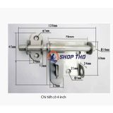  Chốt khóa cửa , khóa cổng , then cửa, bản lề then chốt gài khóa cửa có tay cầm 4inch 