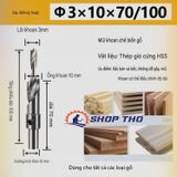  Mũi khoan thép gió 2 tầng , mũi khoan tầng, mũi khoan bậc HSS 3*10*100mm 