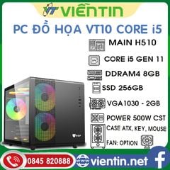 Máy tính để bàn PC Gaming VT10 (Main H510 I CPU Core i5 11400F I DDR4 8GB I SSD256GB I VGA 1030 - 2GB I PSU 500W)