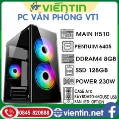 Máy tính để bàn PC Văn Phòng VT1 (Main H510 I CPU G6405 I DDR4 8GB(4+4) I SSD128GB I PSU 230W I CASE I KEY+MOUSE)