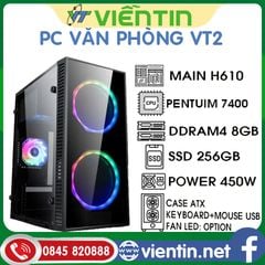 Máy tính để bàn PC Văn Phòng VT2 (Main H610, CPU G7400, DDR4 8GB, SSD256GB, PSU 450W, CASE, KEY+MOUSE)