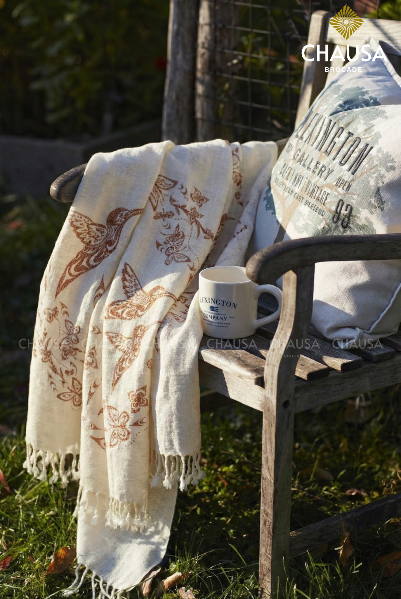 Khăn Choàng Sợi Bông Thủ Công Dân Tộc Thái Trắng - Được dệt từ 100% sợi bông tự nhiên, dày dặn, ấm áp, mềm mại nhuộm thủ công, áp dụng công thức mới