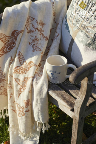  Khăn Choàng Sợi Bông Thủ Công Dân Tộc Thái Trắng - Được dệt từ 100% sợi bông tự nhiên, dày dặn, ấm áp, mềm mại nhuộm thủ công, áp dụng công thức mới 