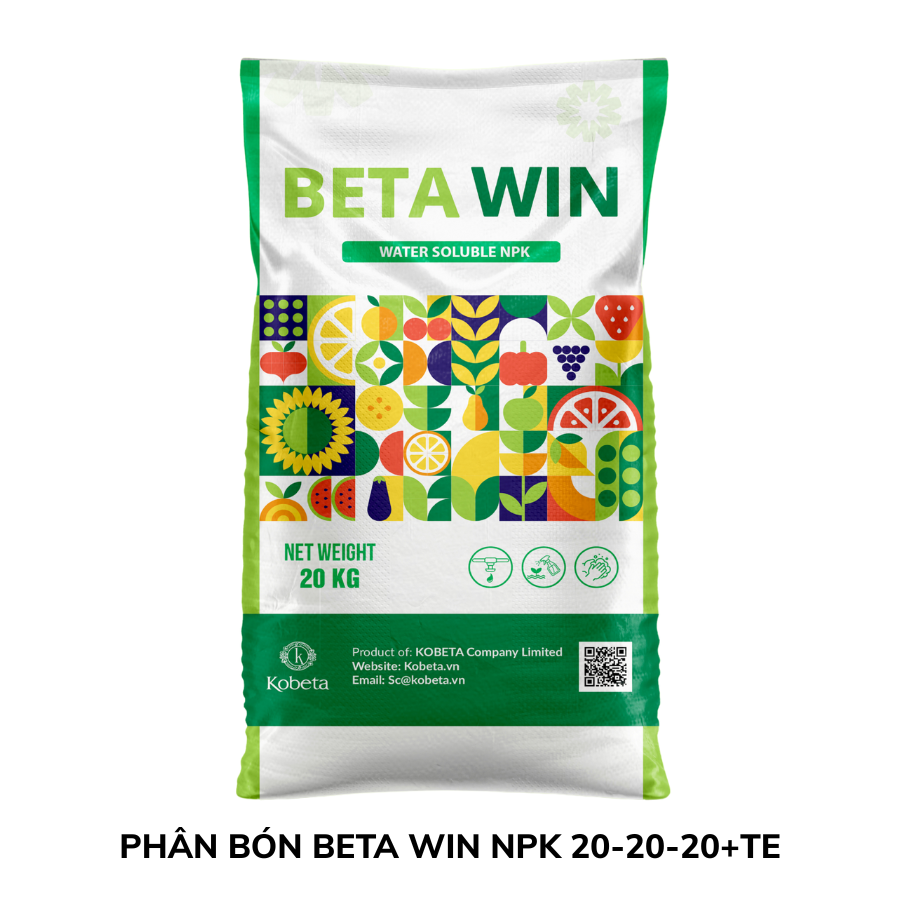 Beta Win NPK 20-20-20+TE - Phân Bón NPK Bổ Sung Vi Lượng - Bao 20kg