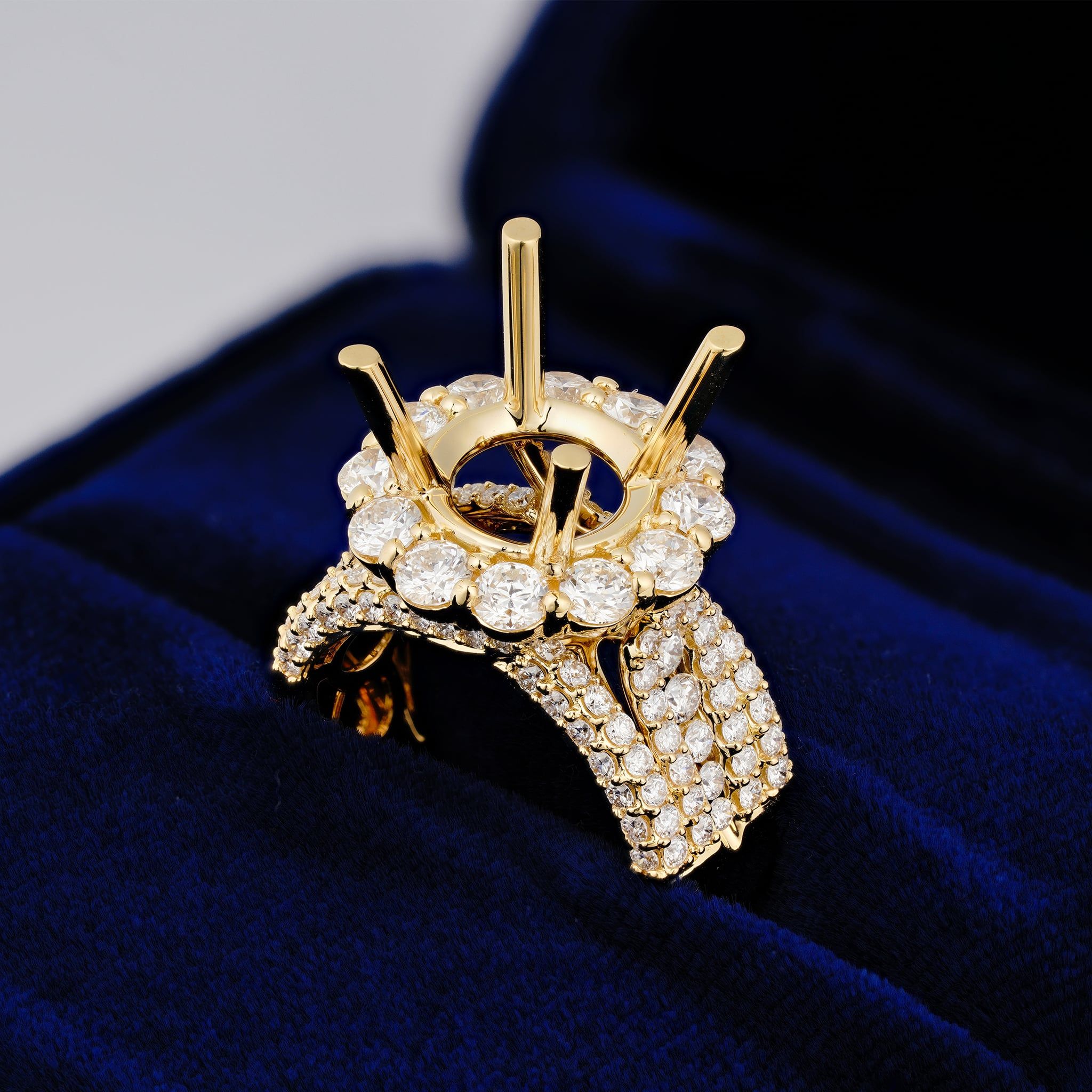 WIDE SHANK HALO SEMI-SET RING