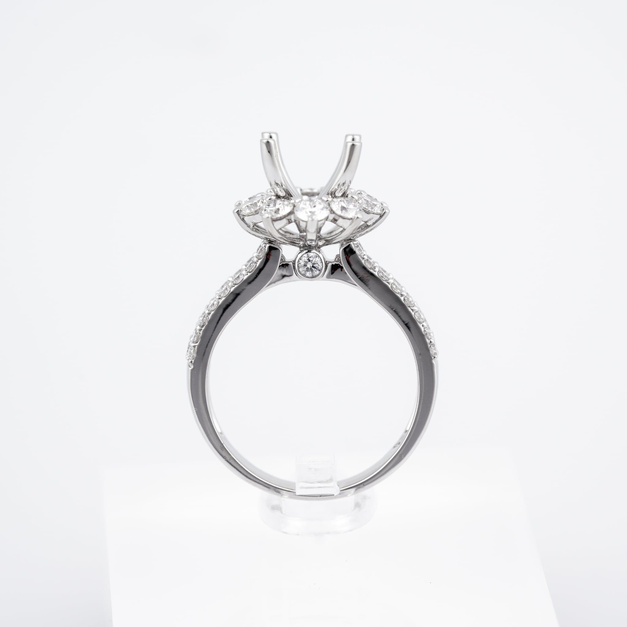 FLORAL HALO TRIPLE-ROW SEMI-SET RING