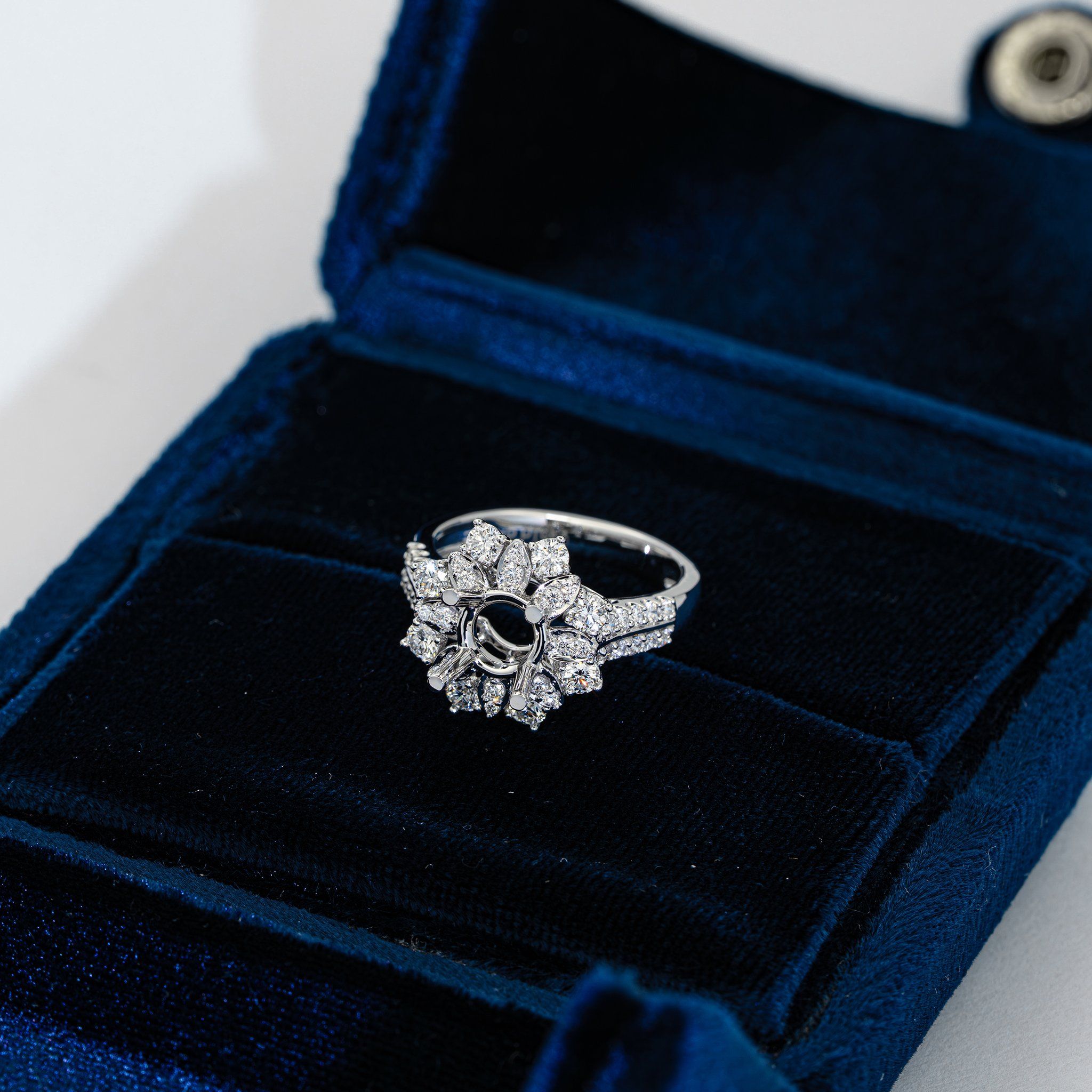 FLORAL SEMI-SET ENGAGEMENT RING