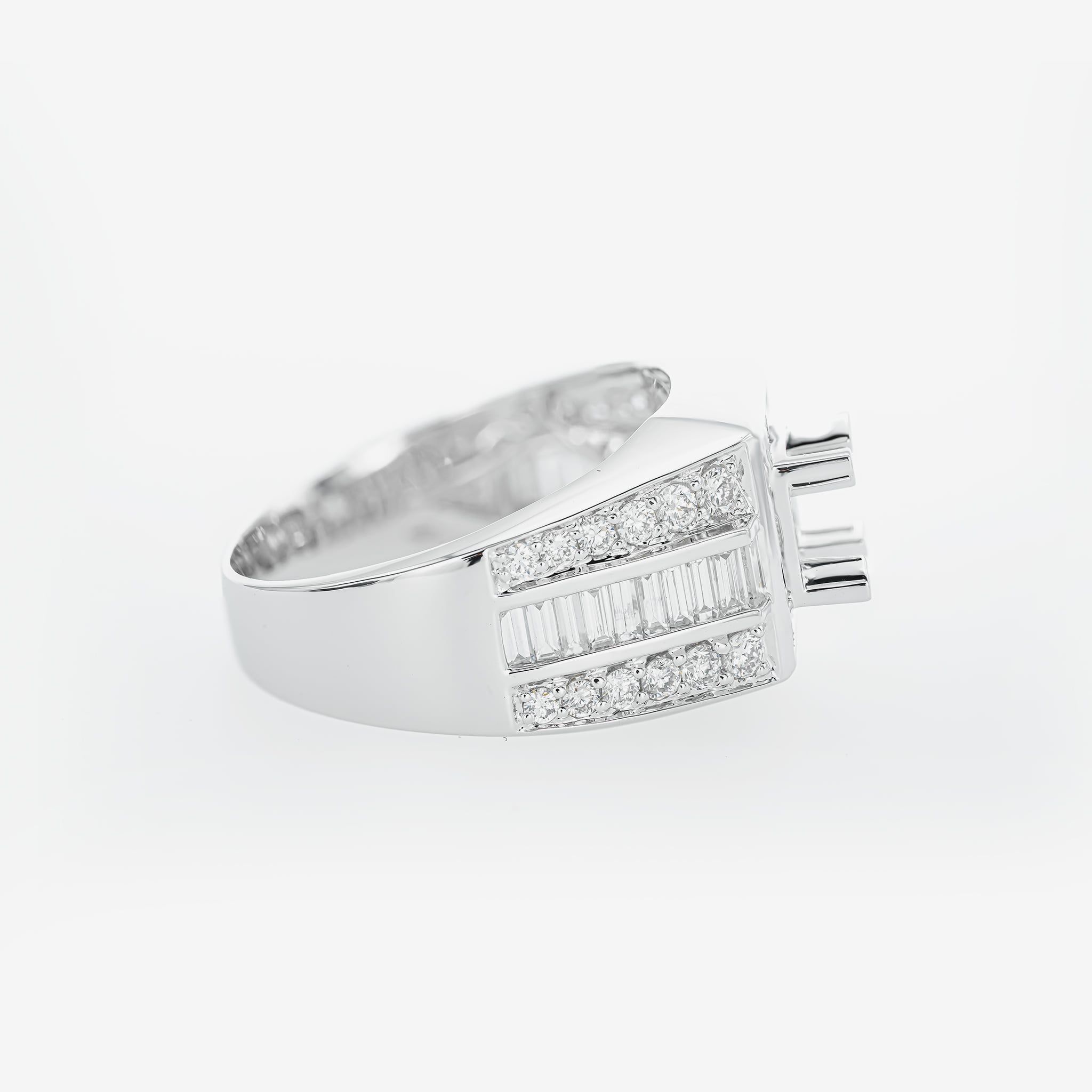 SQUARE HALO SEMI-SET MEN RING