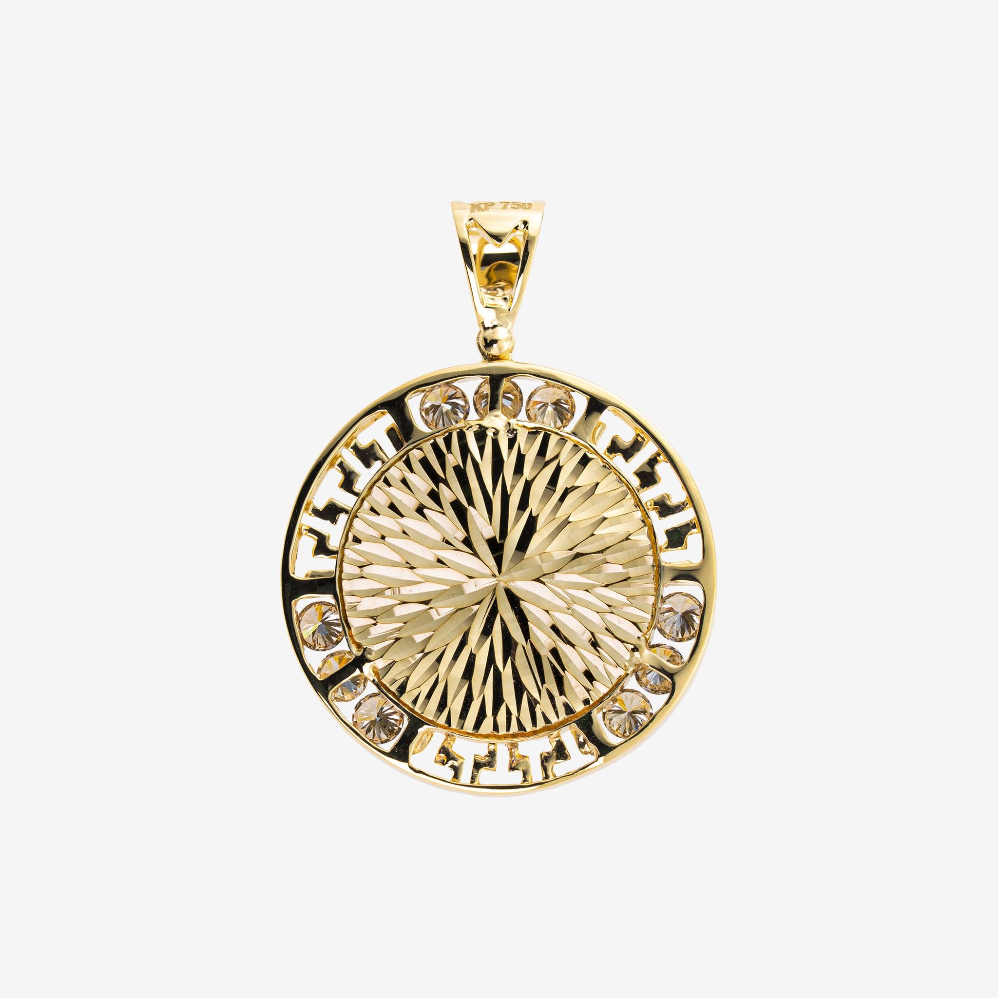 MEANDER BORDER ZODIAC MEDALLION PENDANT