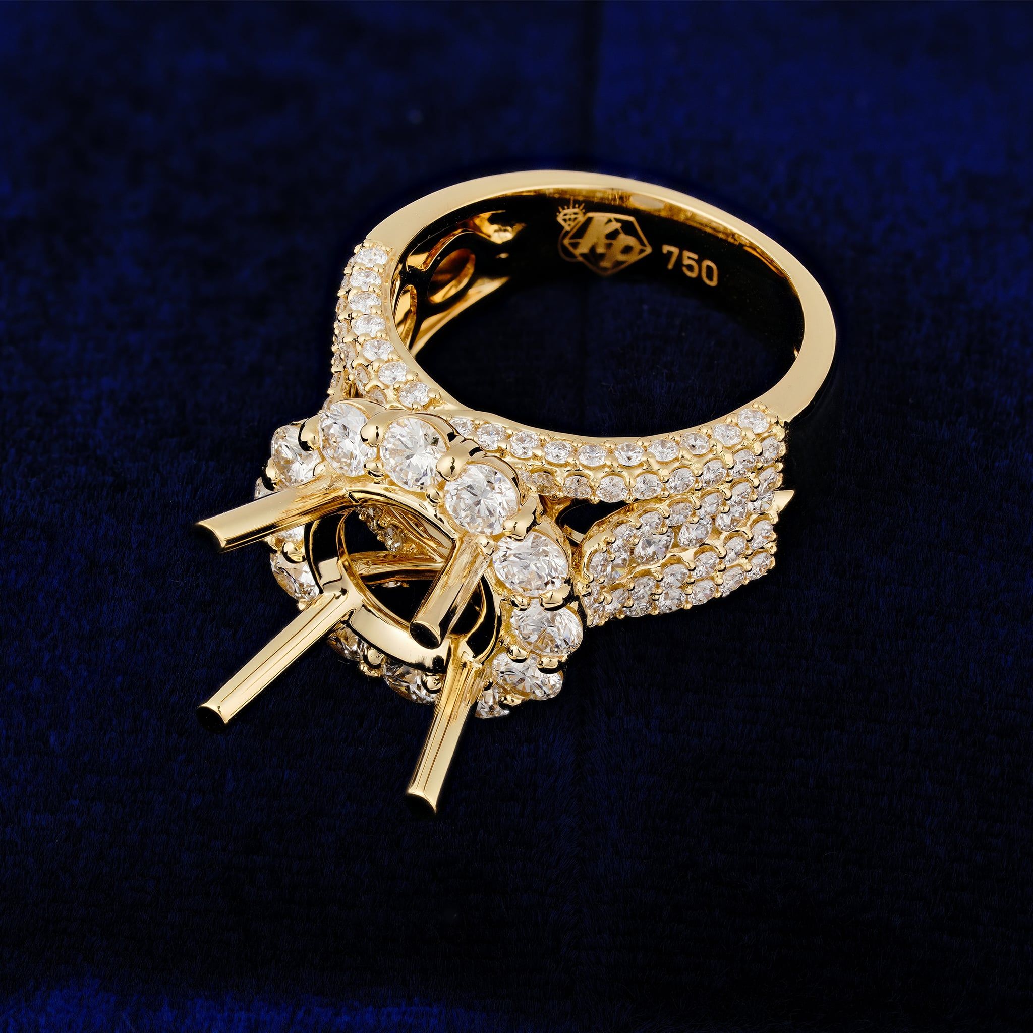 WIDE SHANK HALO SEMI-SET RING