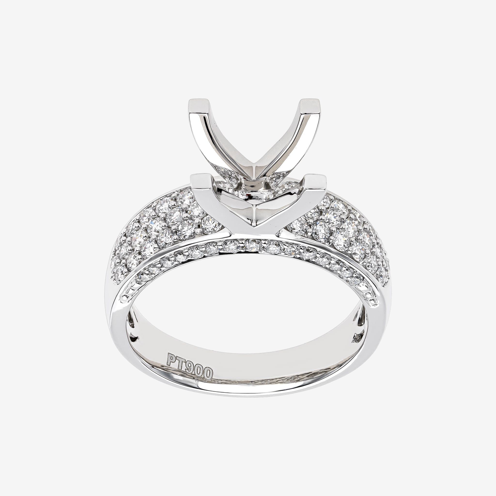 HIGH PROFILE PAVÉ SHANK SEMI-SET RING