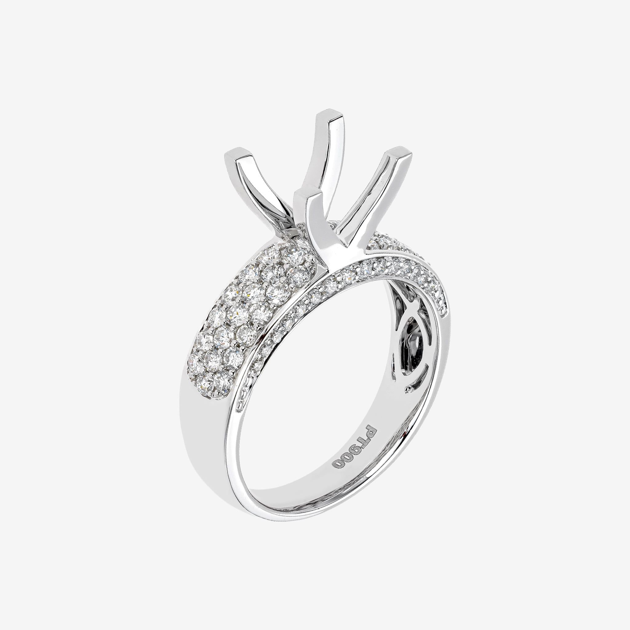 HIGH PROFILE PAVÉ SHANK SEMI-SET RING