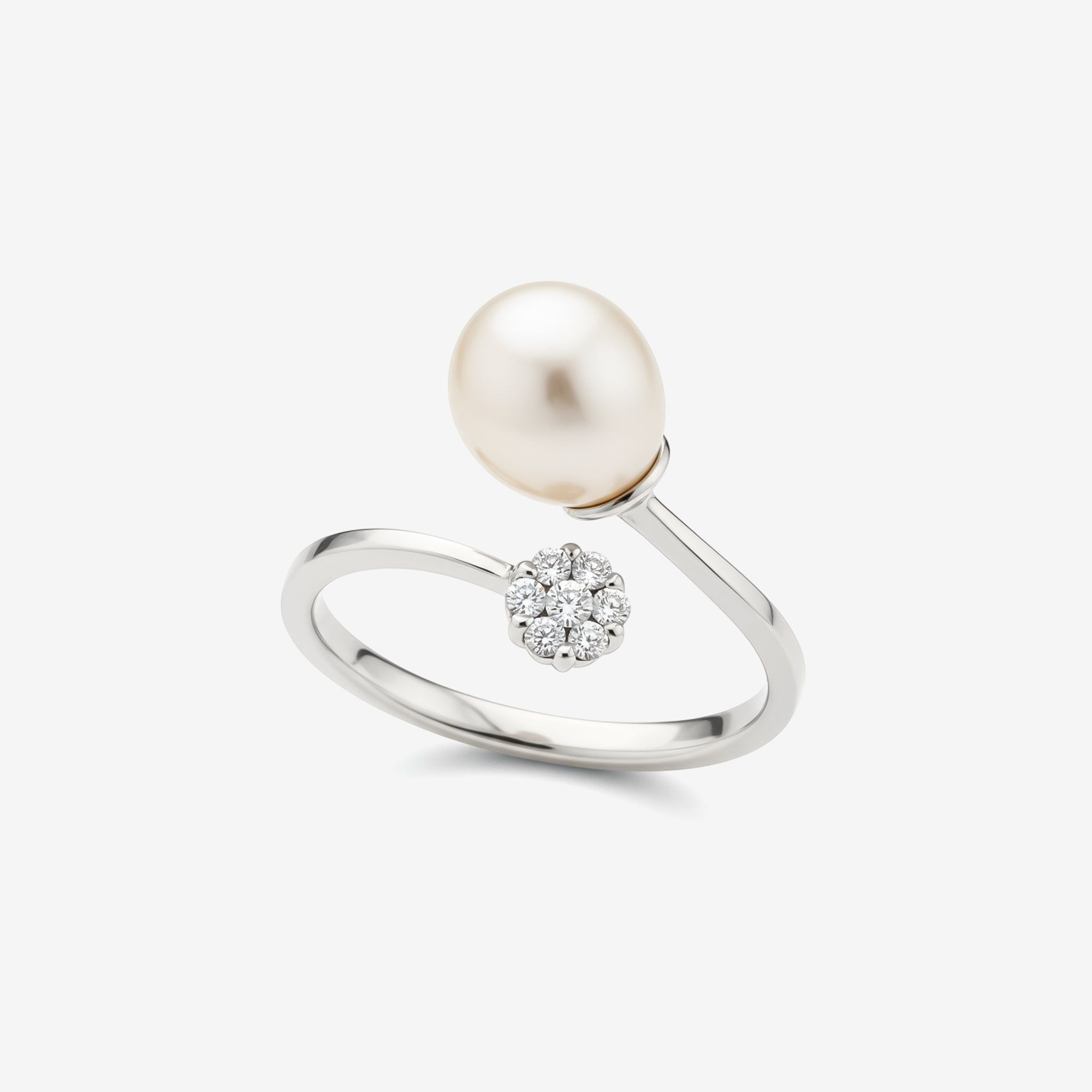 CRISS-CROSS PEARL RING