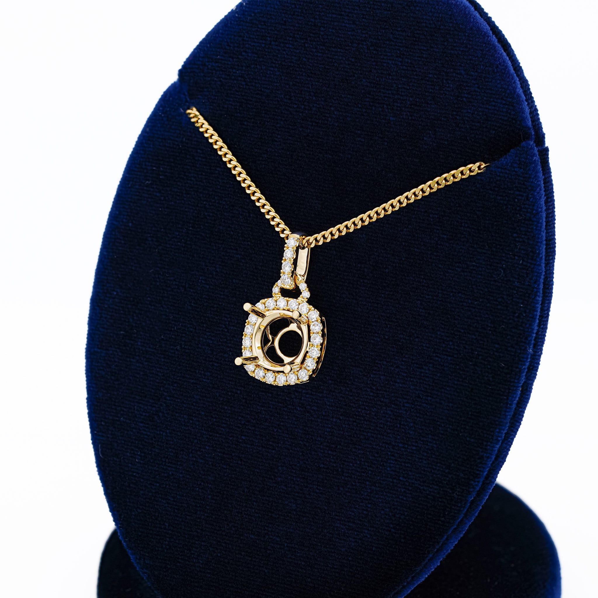 CUSHION HALO SEMI-SET PENDANT