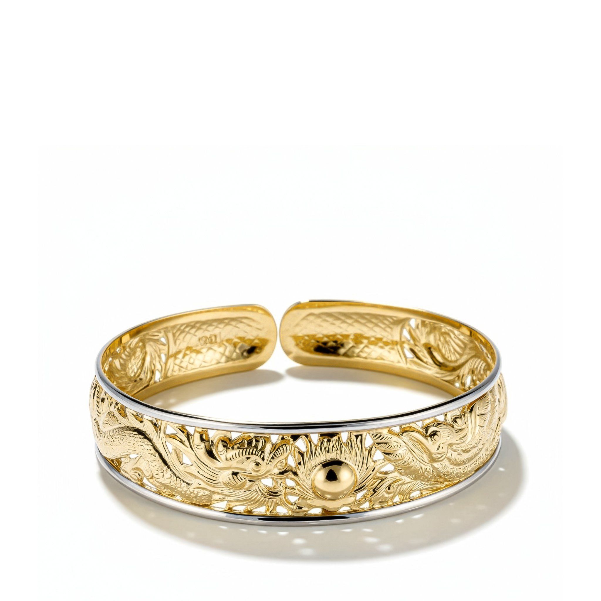 DRAGON & PHOENIX ENGRAVED BANGLE