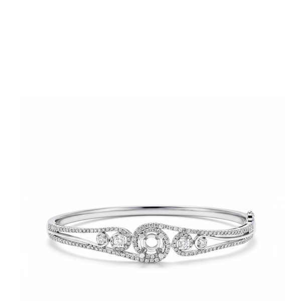 SEMI-SET INTERLOCKING HALO BANGLE 