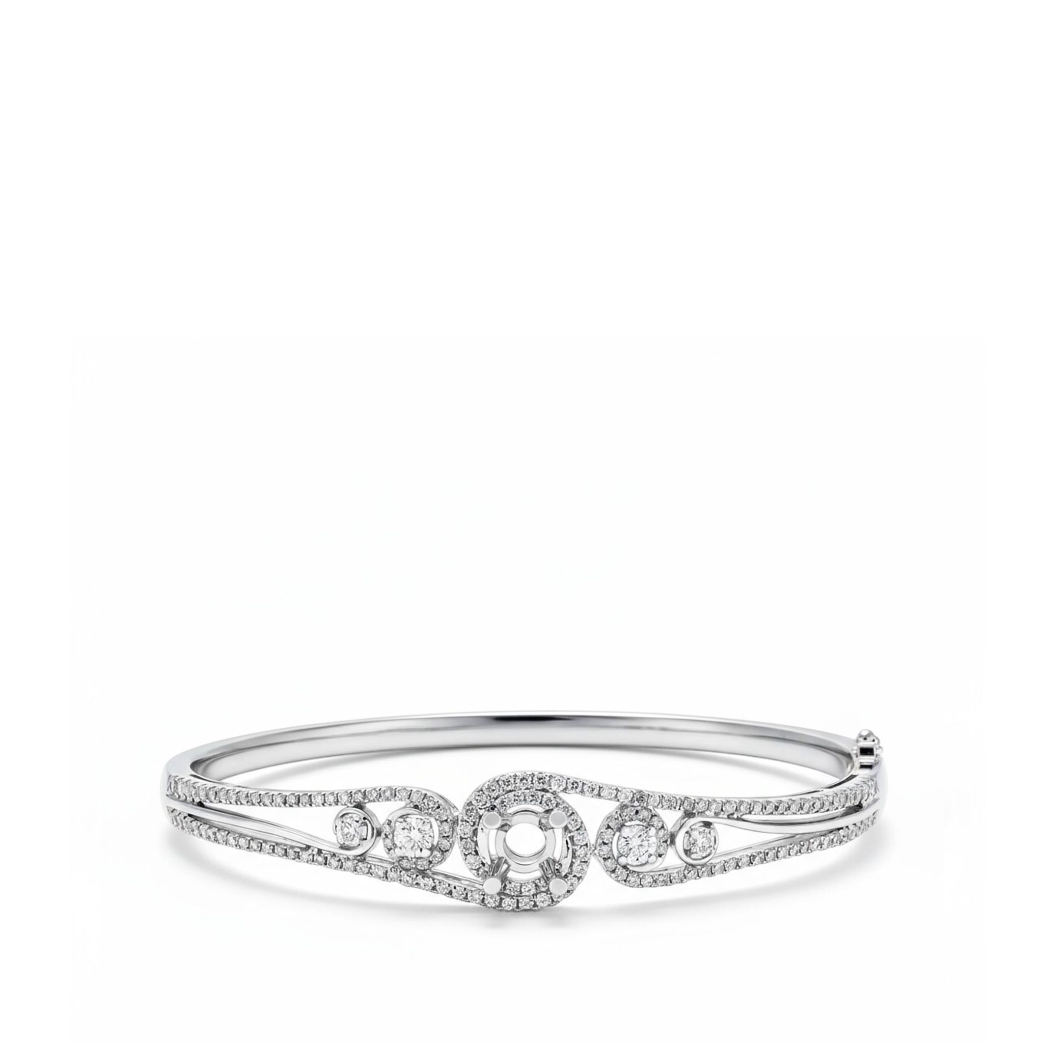 SWIRL HALO-STYLE SEMI-SET BANGLE