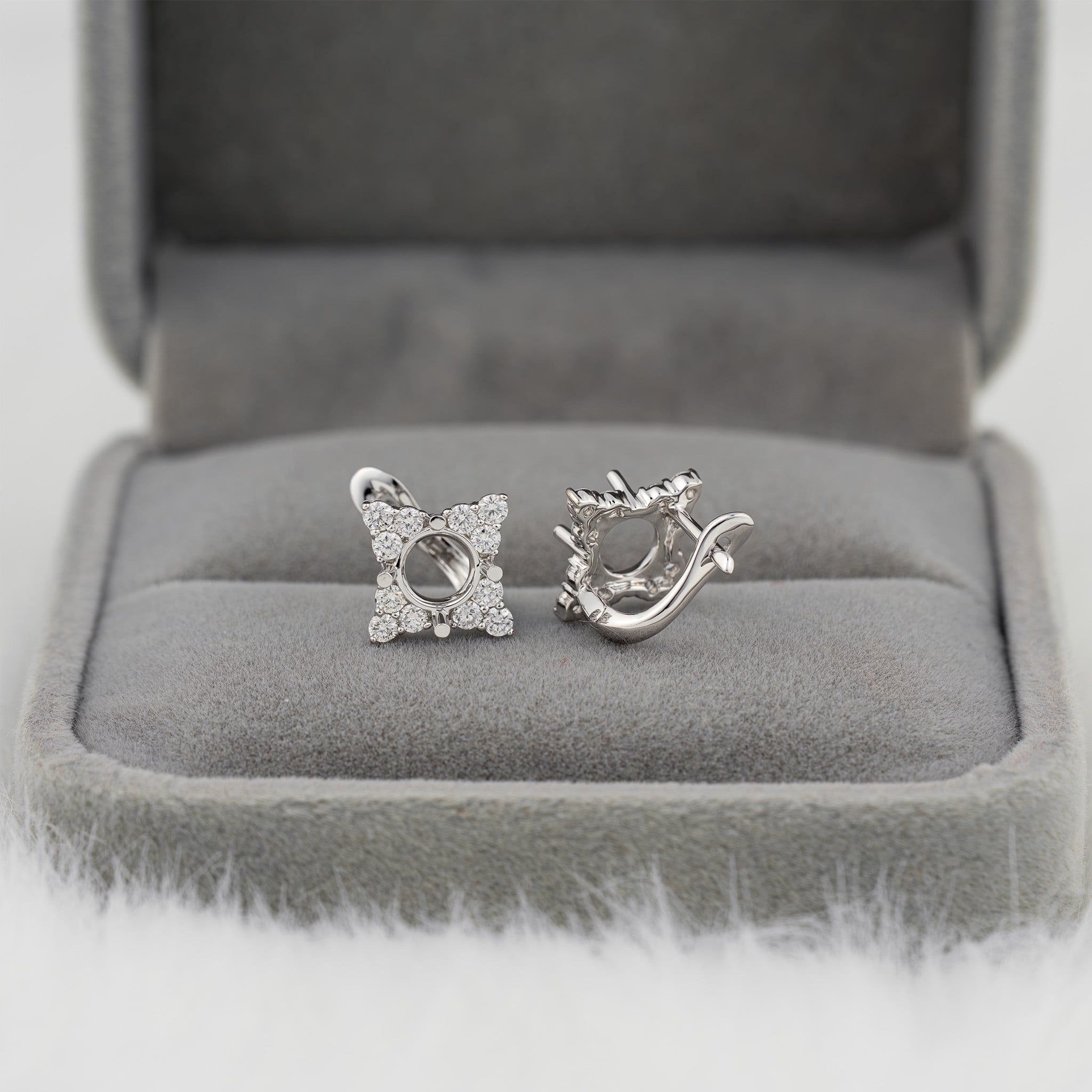 RADIANT SEMI-SET LEVERBACK EARRINGS