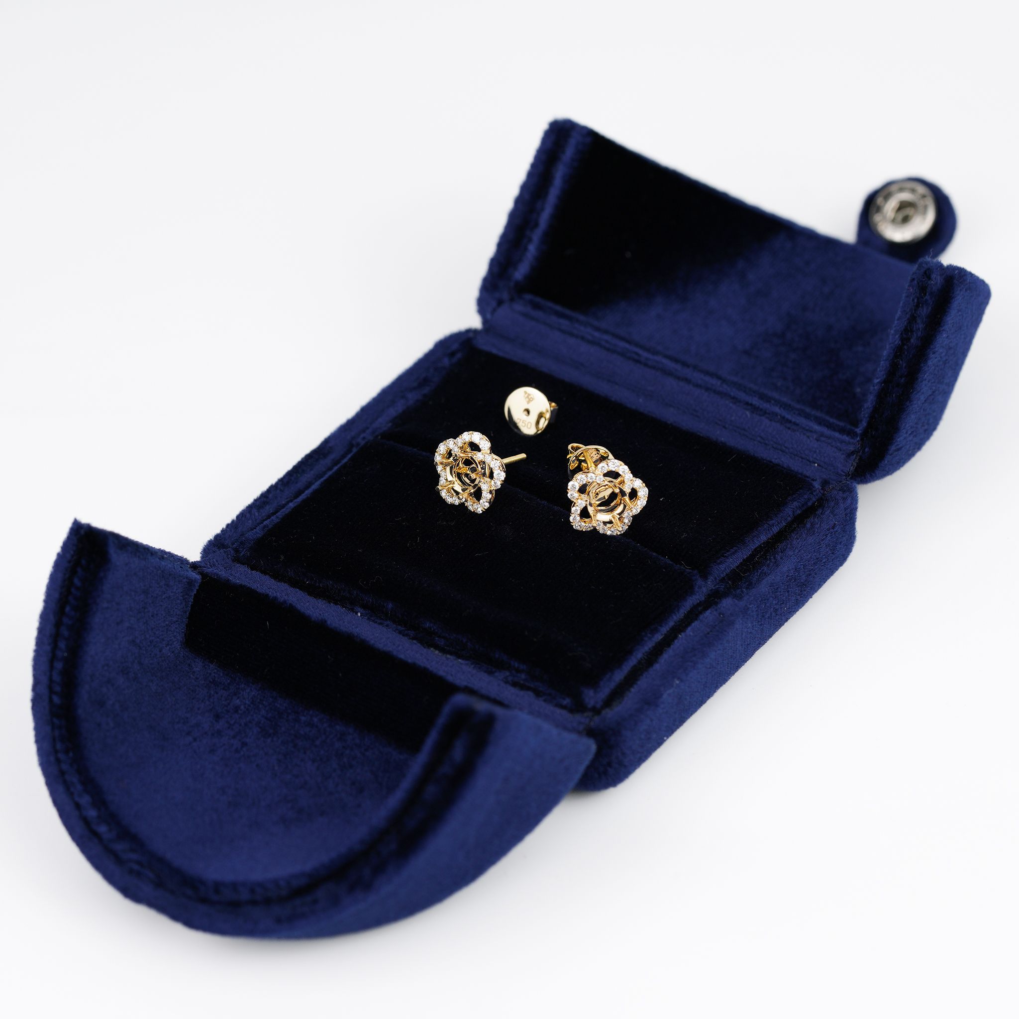 PETAL HALO SEMI-SET STUD EARRINGS