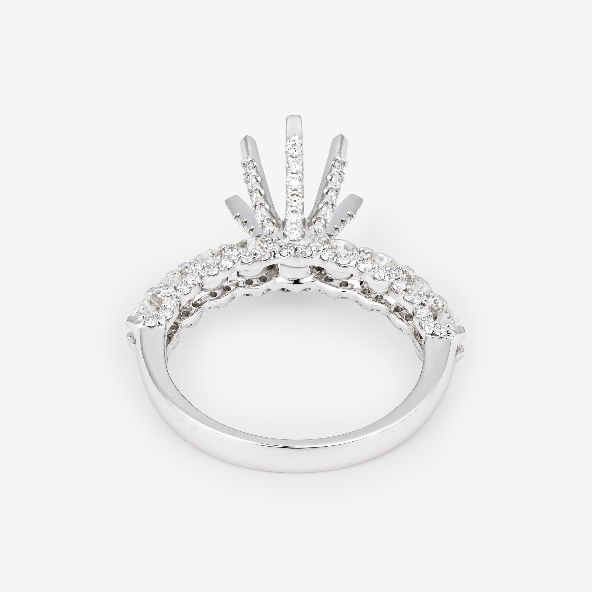 CROWN HEAD SEMI-SET RING