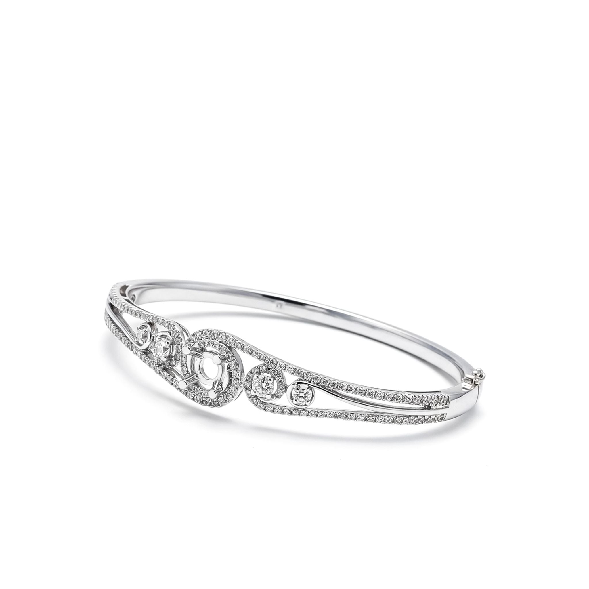SWIRL HALO-STYLE SEMI-SET BANGLE